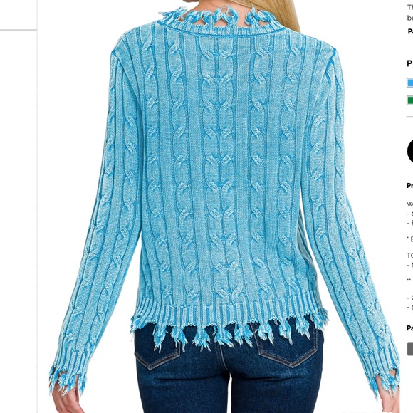 Zenana Outfitters Fuchsia Cable Knit Sweater - Picture 3 of 3